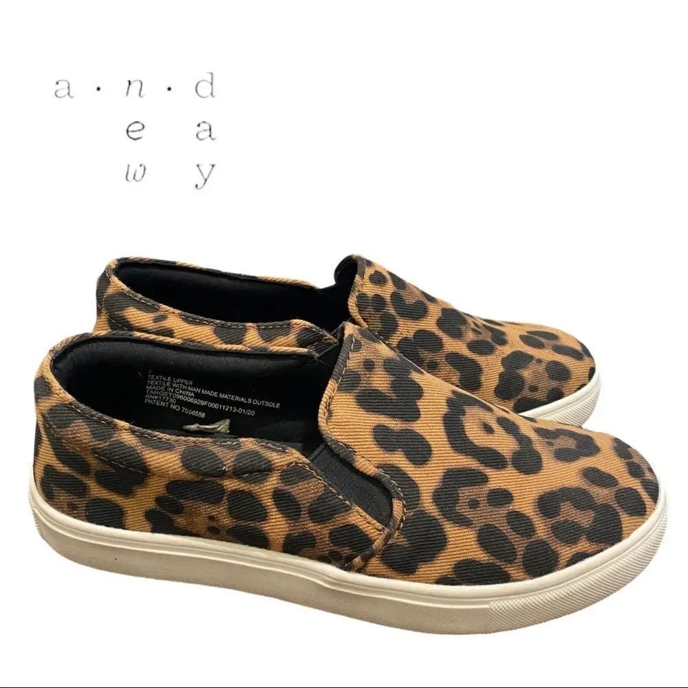 A New Day Women's Animal Print Slip-on Loafers Sneakers 7